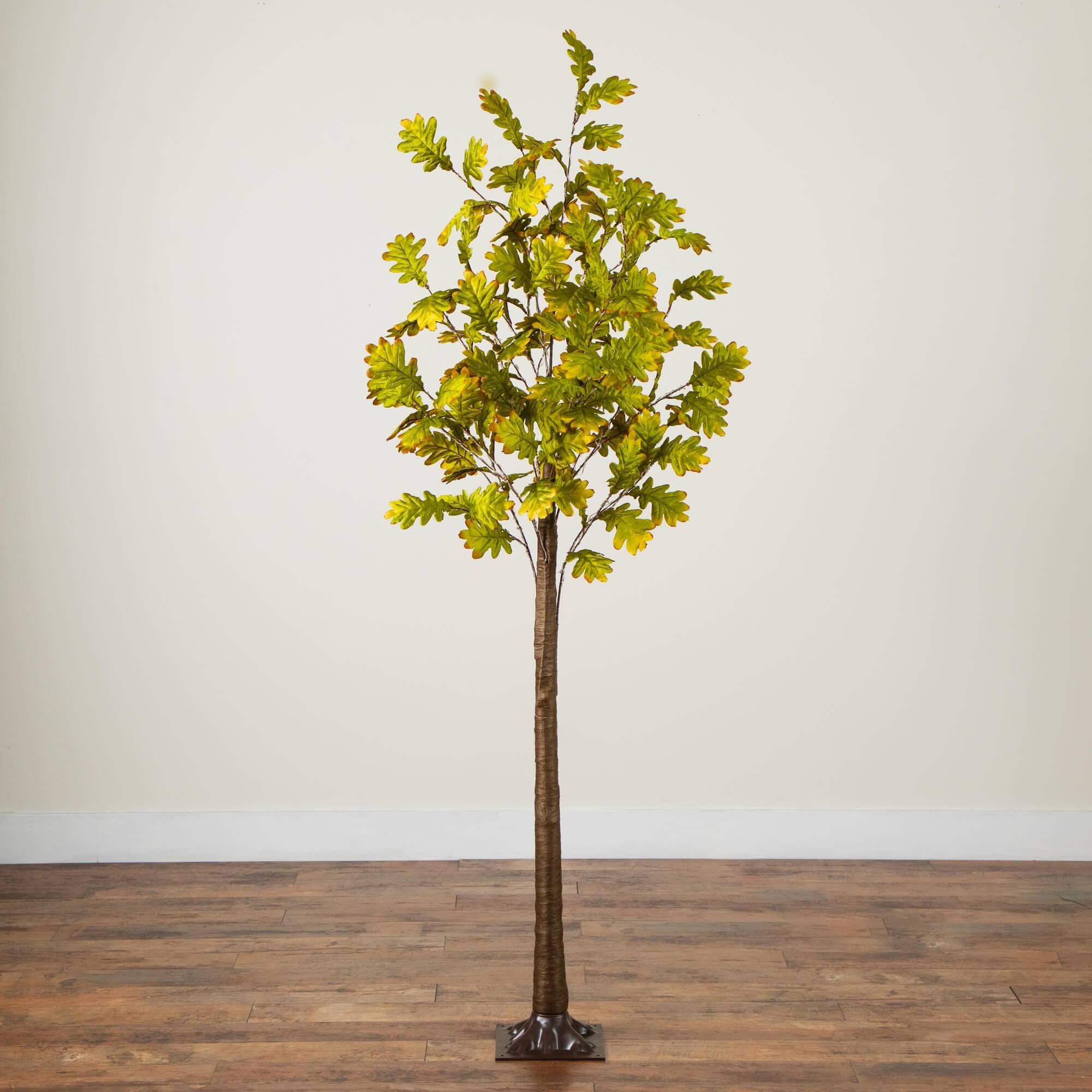 5ft. Pre-Lit Green Autumn Oak Artificial Fall Tree with 200 Warm White LED Lights